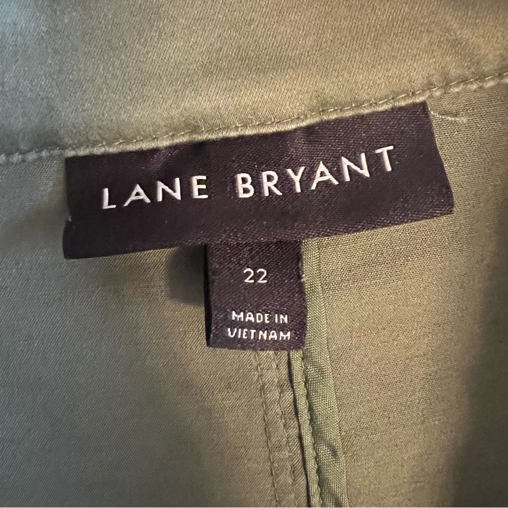Lane Bryant olive green cropped peplum utility jacket Size 22 Gorpcore Casual - Picture 7 of 9
